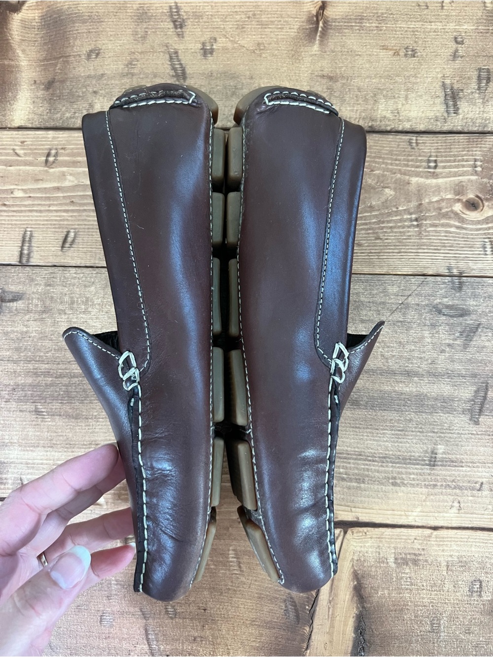 Cole Haan Brown Leather Driving Moccasins Slip On Loafers Women’s Size 8.5B - Picture 6 of 10